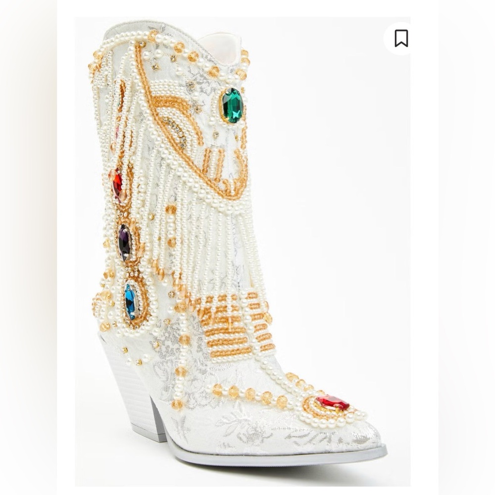 NEW AZALEA WANG WOMEN'S ASTOUNDING EMBELLISHED FASHION BOOTIES - SNIP TOE